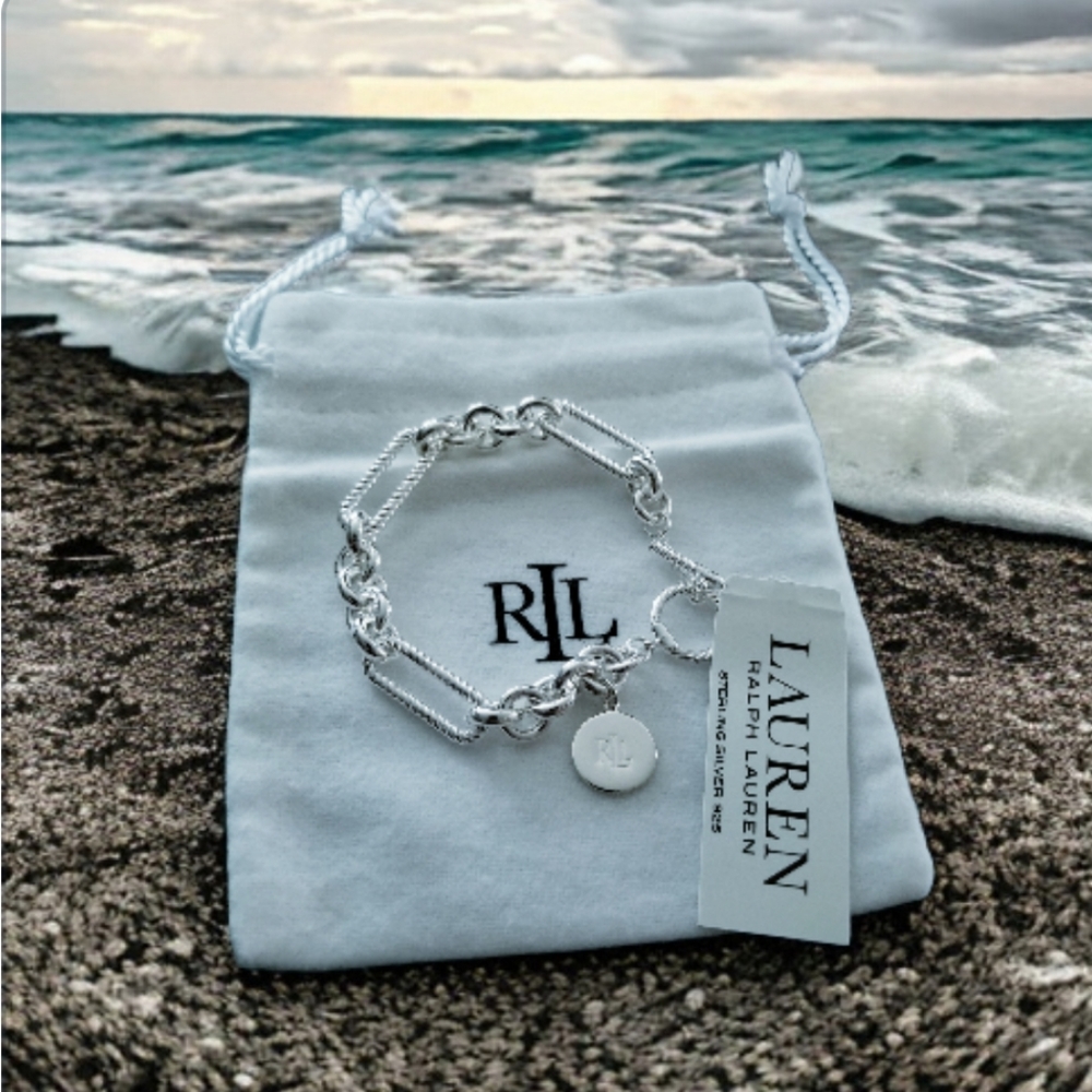 ❌️SOLD❌️ Ralph Lauren Sterling Silver 925 Rope Link Flex Line Bracelet